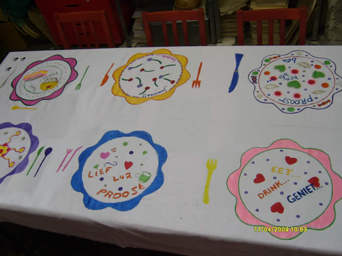 workshop textiel schilderen bij expres-zo vrijgezelendag